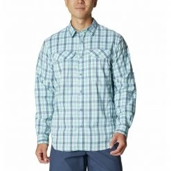 Men's Columbia Silver Ridge Lite Plaid Long Sleeve Shirt Icy Morn -Columbia popular shop unnamed file 1006