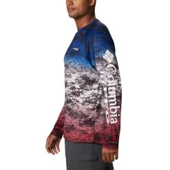 Men's Columbia PFG Terminal Tackle Long Sleeve Shirt Americana Digi Camo Fade -Columbia popular shop unnamed file 1058
