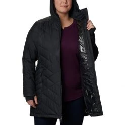 Women's Columbia Plus Heavenly Long Hooded Jacket Black -Columbia popular shop unnamed file 1104