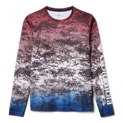 Boys' Columbia PFG Super Terminal Tackle Long Sleeve Shirt American Digi Camo Fade