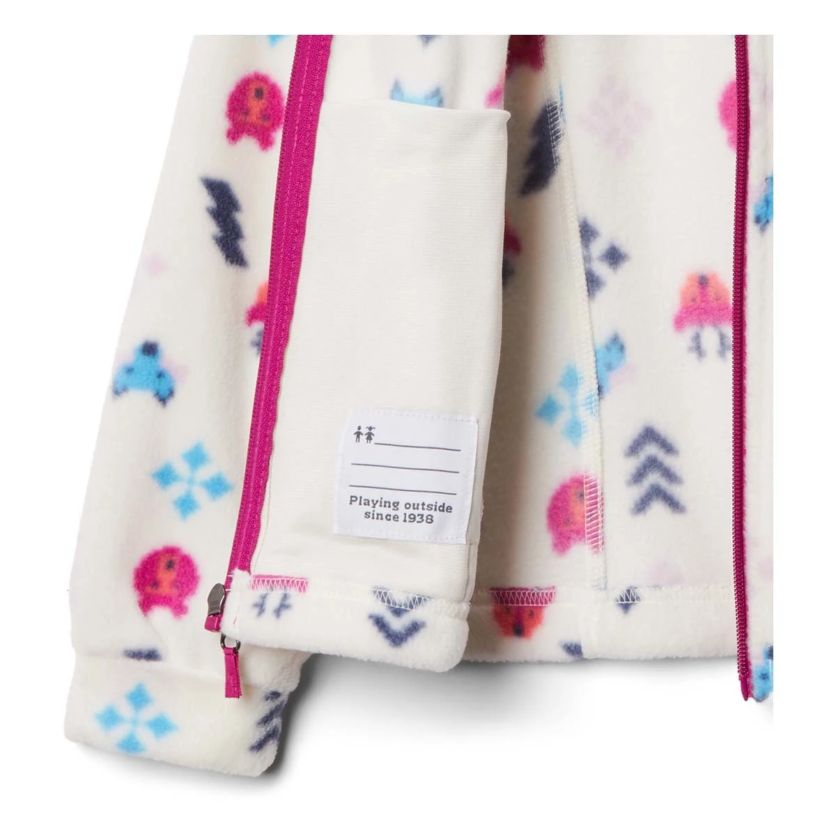 Columbia Toddler Girls' Benton Springs II Printed Fleece Jacket Chalk 3 Columbia Toddler Girls' Benton Springs II Printed Fleece Jacket Chalk - Image 3