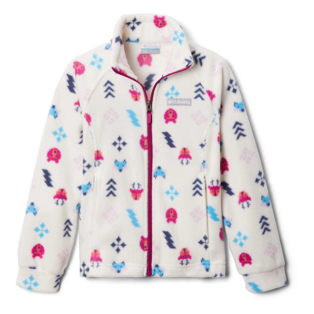 Columbia Toddler Girls' Benton Springs II Printed Fleece Jacket Chalk 4 Columbia Toddler Girls' Benton Springs II Printed Fleece Jacket Chalk - Image 4