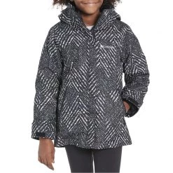 Girls' Columbia Bugaboo II Fleece Interchange Printed Jacket Black Chevron Print