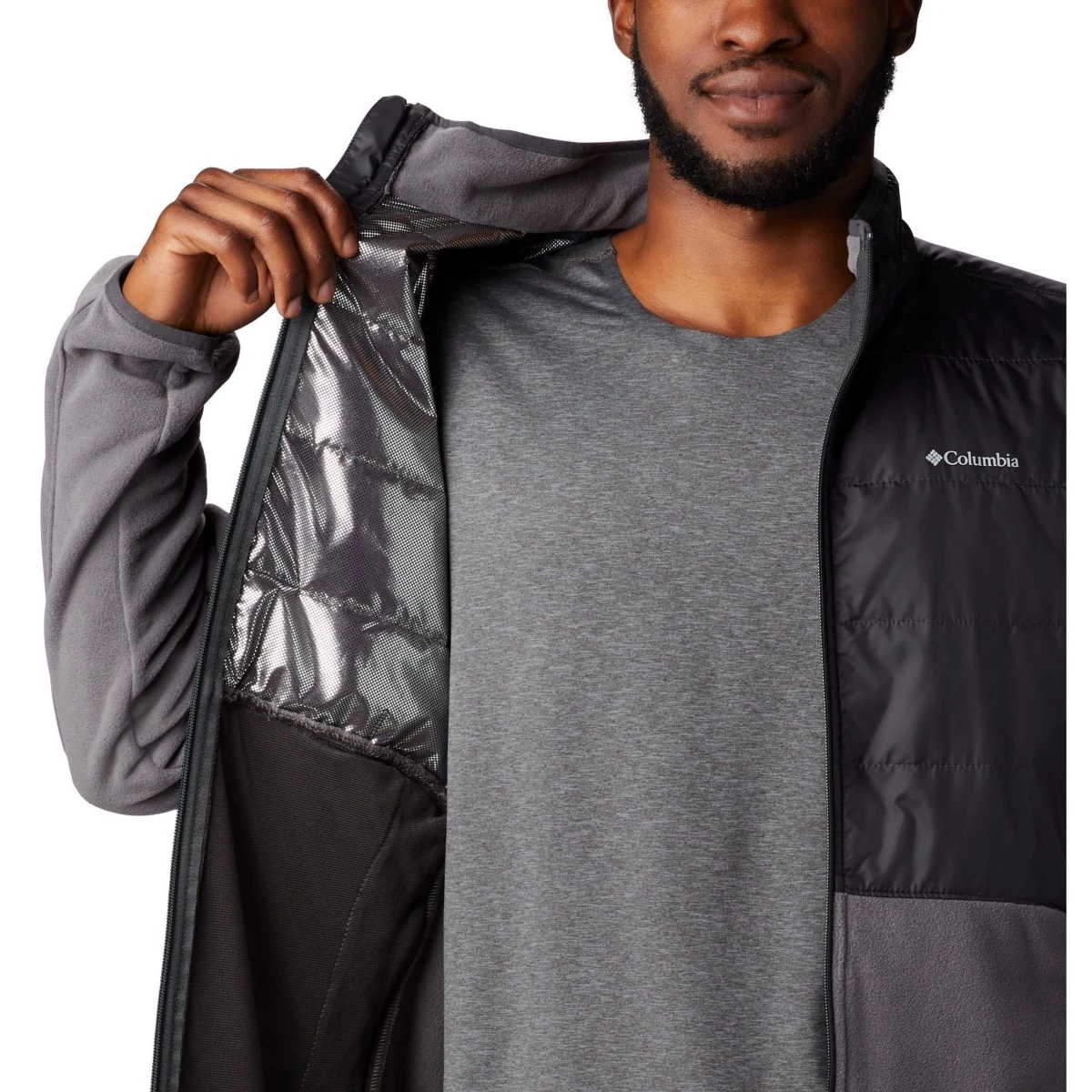 Men's Columbia Basin Butte Fleece Full Zip Jacket Black 3 Men's Columbia Basin Butte Fleece Full Zip Jacket Black - Image 3