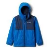 Boys' Columbia Rainy Trails Fleece Lined Rain Jacket Indigo Navy