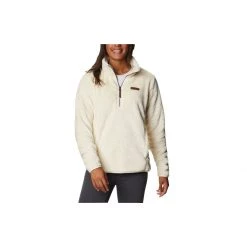Women's Columbia Fireside Quarter Zip Sherpa Top Chalk