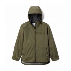 Girls' Columbia Buckhollow Rain Jacket Stone Green
