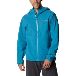 Men's Columbia OmniTech AmpliDry Shell Rain Jacket Deep Marine