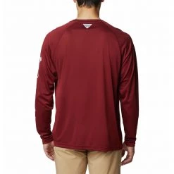 Men's Columbia PFG Terminal Tackle Solid Long Sleeve Shirt Red Jasper -Columbia popular shop unnamed file 1594