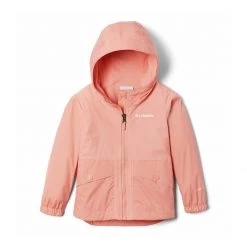 Girls' Columbia Rainy Trails Fleece Lined Rain Jacket Coral -Columbia popular shop unnamed file 1690