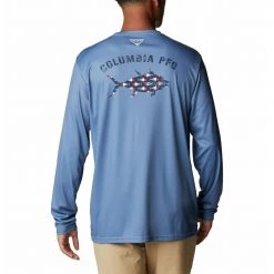 Men's Columbia Terminal Tackle PFG Fish Fill Long Sleeve T-Shirt Bluestone