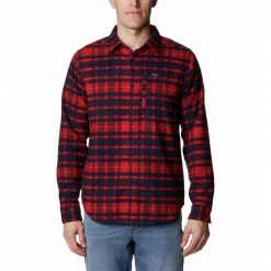 Men's Columbia Outdoor Elements II Flannel Mountain Red Tartan