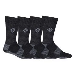 Adult Columbia Moisture Control 4 Pack Crew Socks Black