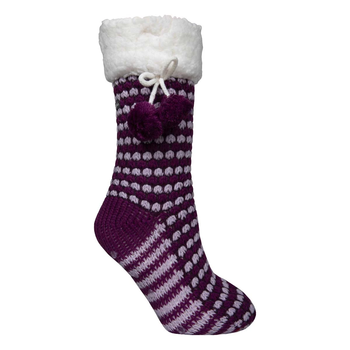 Women's Columbia Bubble Moccasin Slipper Crew Socks Purple 1 Women's Columbia Bubble Moccasin Slipper Crew Socks Purple