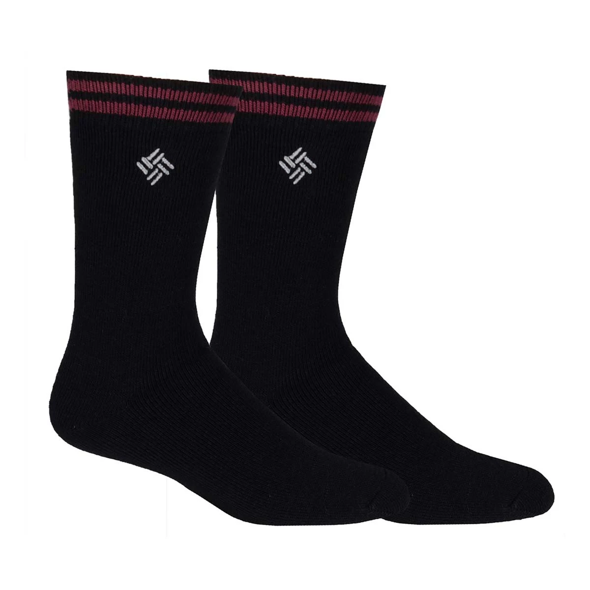 Men's Columbia Medium Thermal 2 Pack Crew Socks Black 2 Men's Columbia Medium Thermal 2 Pack Crew Socks Black - Image 2