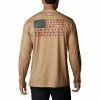 Men's Columbia PHG Terminal Shot Game Flag Long Sleeve T-Shirt Sahara
