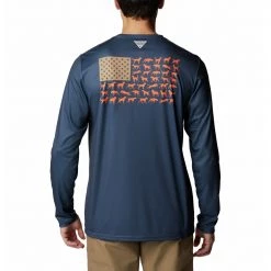 Men's Columbia PHG Terminal Shot Game Flag Long Sleeve T-Shirt Sahara -Columbia popular shop unnamed file 1914