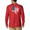 Men's Columbia Terminal Tackle PFG Statetriot Long Sleeve T-Shirt Red Spark