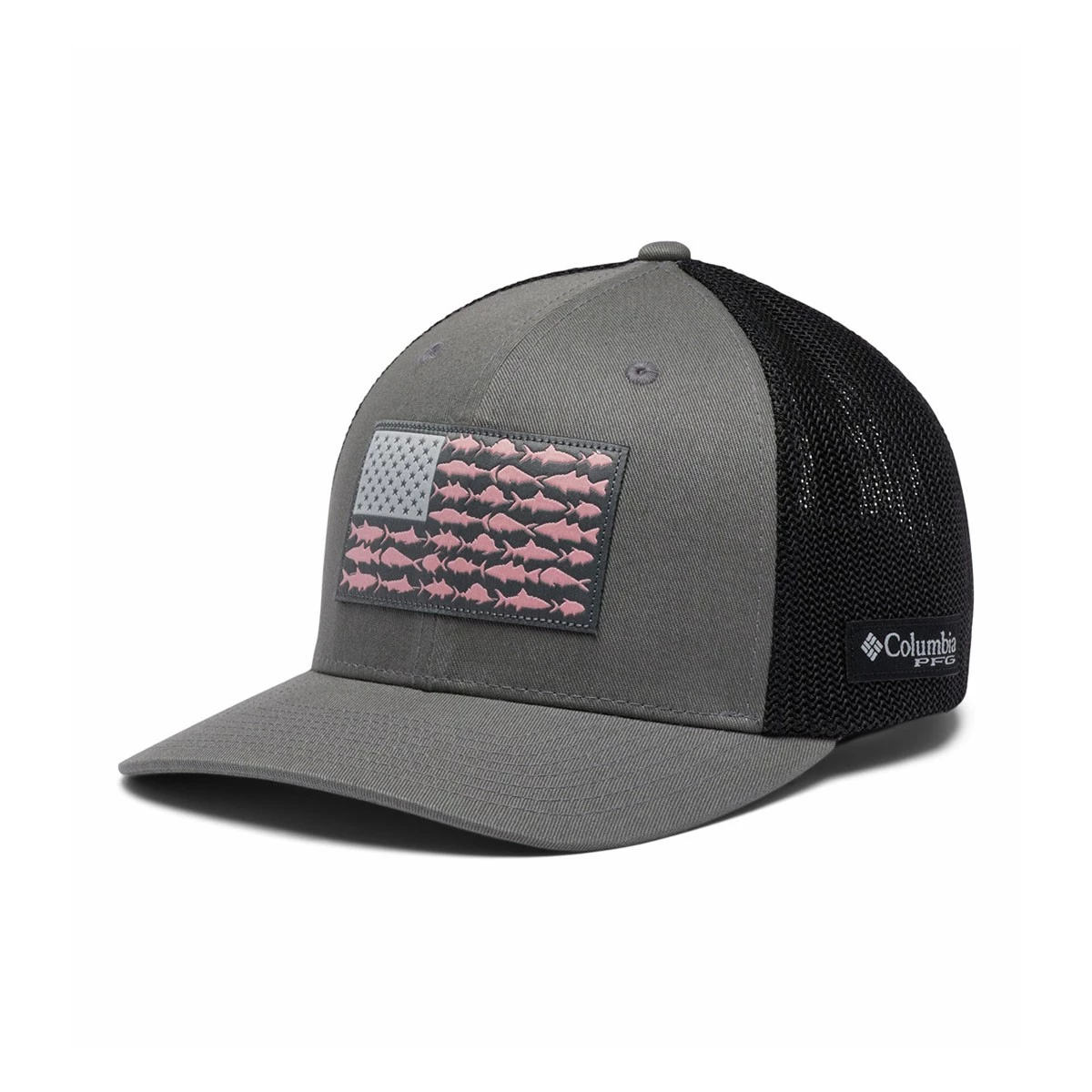 Adult Columbia PFG Fish Flag Mesh High Flexfit Hat Black/texas Fish 2 Adult Columbia PFG Fish Flag Mesh High Flexfit Hat Black/texas Fish - Image 2