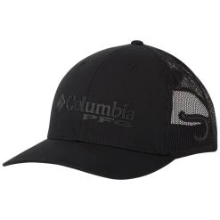 Adult Columbia PFG Logo Mesh Snapback Hat Black/hook