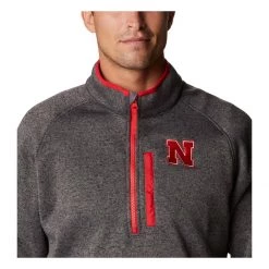 Columbia Nebraska Cornhuskers Canyon 1/4 Zip Top Grey Heather -Columbia popular shop unnamed file 2288