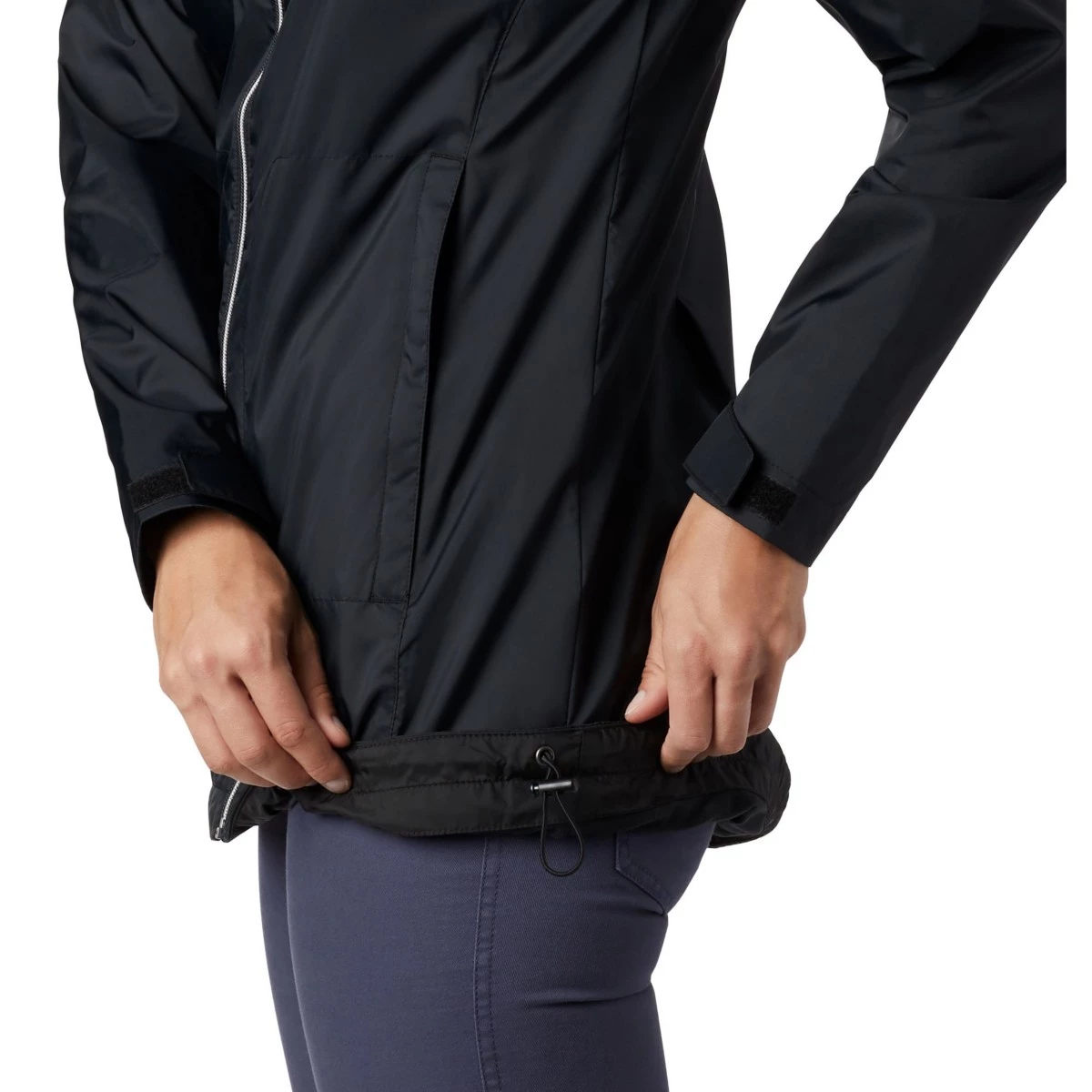Women's Columbia Switchback Lined Long Rain Jacket Black 2 Women's Columbia Switchback Lined Long Rain Jacket Black - Image 2