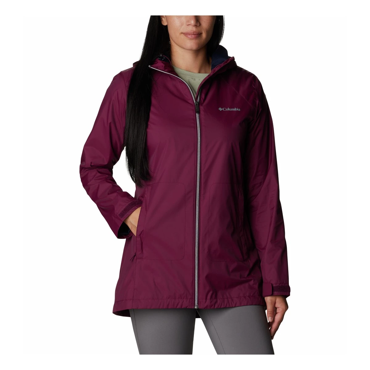 Women's Columbia Switchback Lined Long Rain Jacket Black 5 Women's Columbia Switchback Lined Long Rain Jacket Black - Image 5