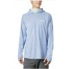 Men's Columbia PFG Terminal Deflector ZERO Hooded Long Sleeve Shirt Vivid Blue