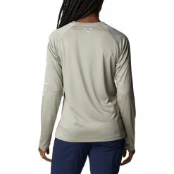 Women's Columbia PFG Tidal Tee II Long Sleeve Shirt White Cirrus Grey -Columbia popular shop unnamed file 296