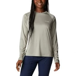 Women's Columbia PFG Tidal Tee II Long Sleeve Shirt White Cirrus Grey -Columbia popular shop unnamed file 298