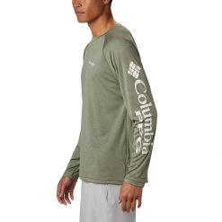 Men's Columbia PFG Terminal Tackle Heather Long Sleeve Shirt Atoll Heather -Columbia popular shop unnamed file 334