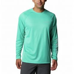 Men's Columbia PFG Terminal Tackle Heather Long Sleeve Shirt Atoll Heather -Columbia popular shop unnamed file 335