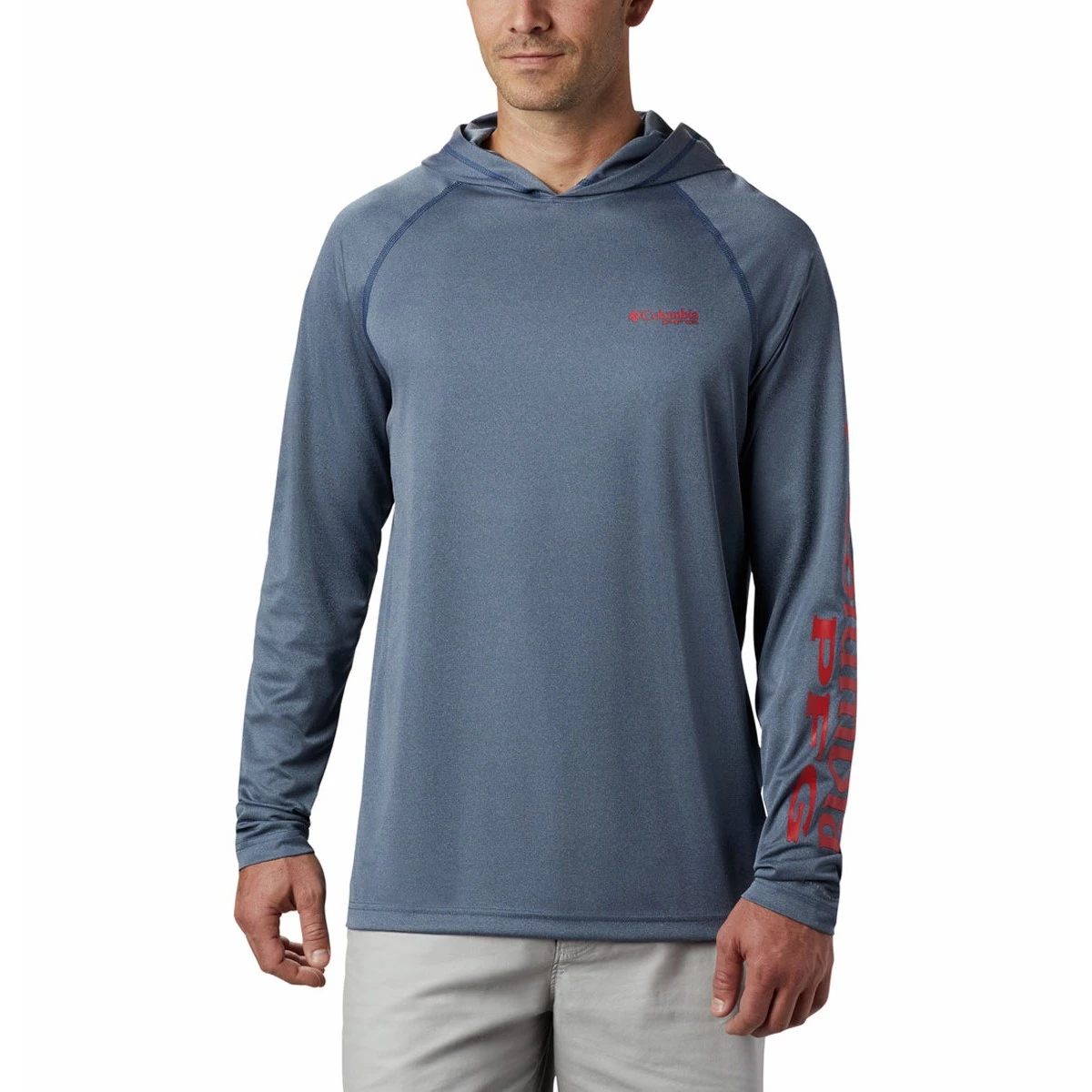 Men's Columbia PFG Terminal Tackle Heather Hoodie Vivid Blue Heather 5 Men's Columbia PFG Terminal Tackle Heather Hoodie Vivid Blue Heather - Image 5