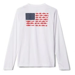 Boys' Columbia PFG Terminal Tackle Fish Flag Long Sleeve Shirt Black