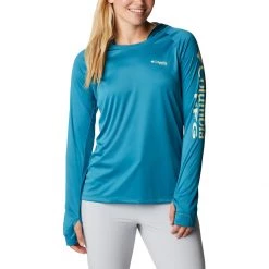 Women's Columbia PFG Tidal Tee™ Hoodie Deep Marine Lime