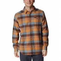 Men's Columbia Cornell Woods Flannel Long Sleeve Shirt Dark Mountain