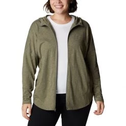 Women's Columbia Plus Cades Cove Full Zip Hoodie Stone Green