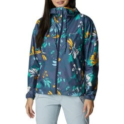 Women's Columbia Flash Challenger Novelty Windbreaker Nocturnal Daisy Party Mult