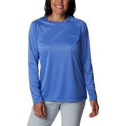 Women's Columbia PFG Tidal Heather Long Sleeve Shirt Deep Marine -Columbia popular shop unnamed file 563