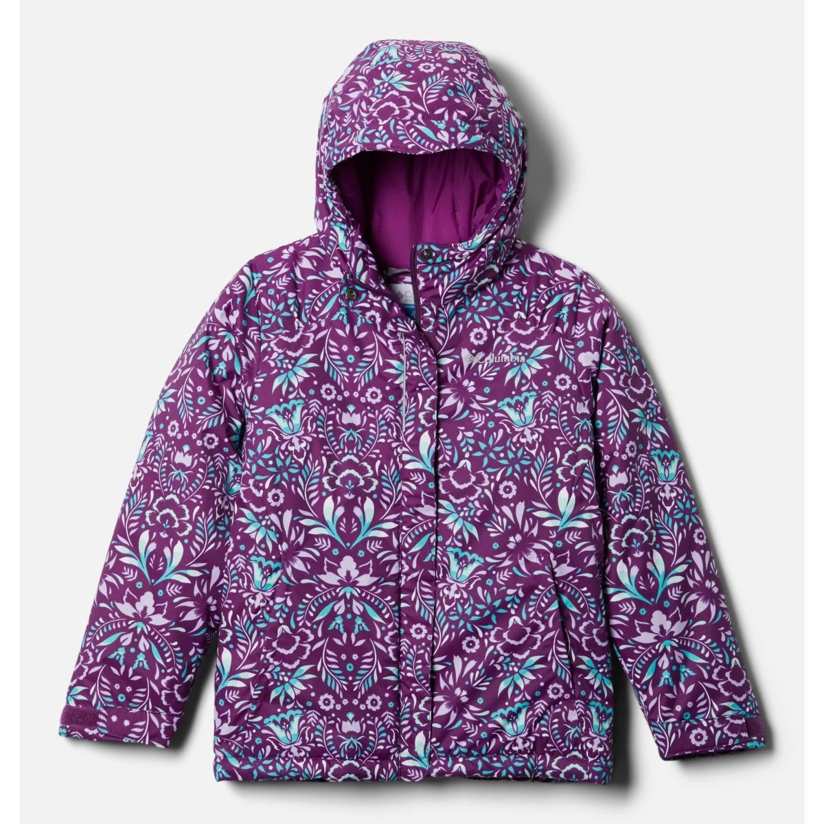 Girls' Columbia Horizon Ride Jacket Plum Folk Floral Print 4 Girls' Columbia Horizon Ride Jacket Plum Folk Floral Print - Image 4