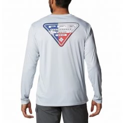 Men's Columbia PFG Terminal Tackle PFG State Triangle Long Sleeve Shirt White/texas Flag -Columbia popular shop unnamed file 741