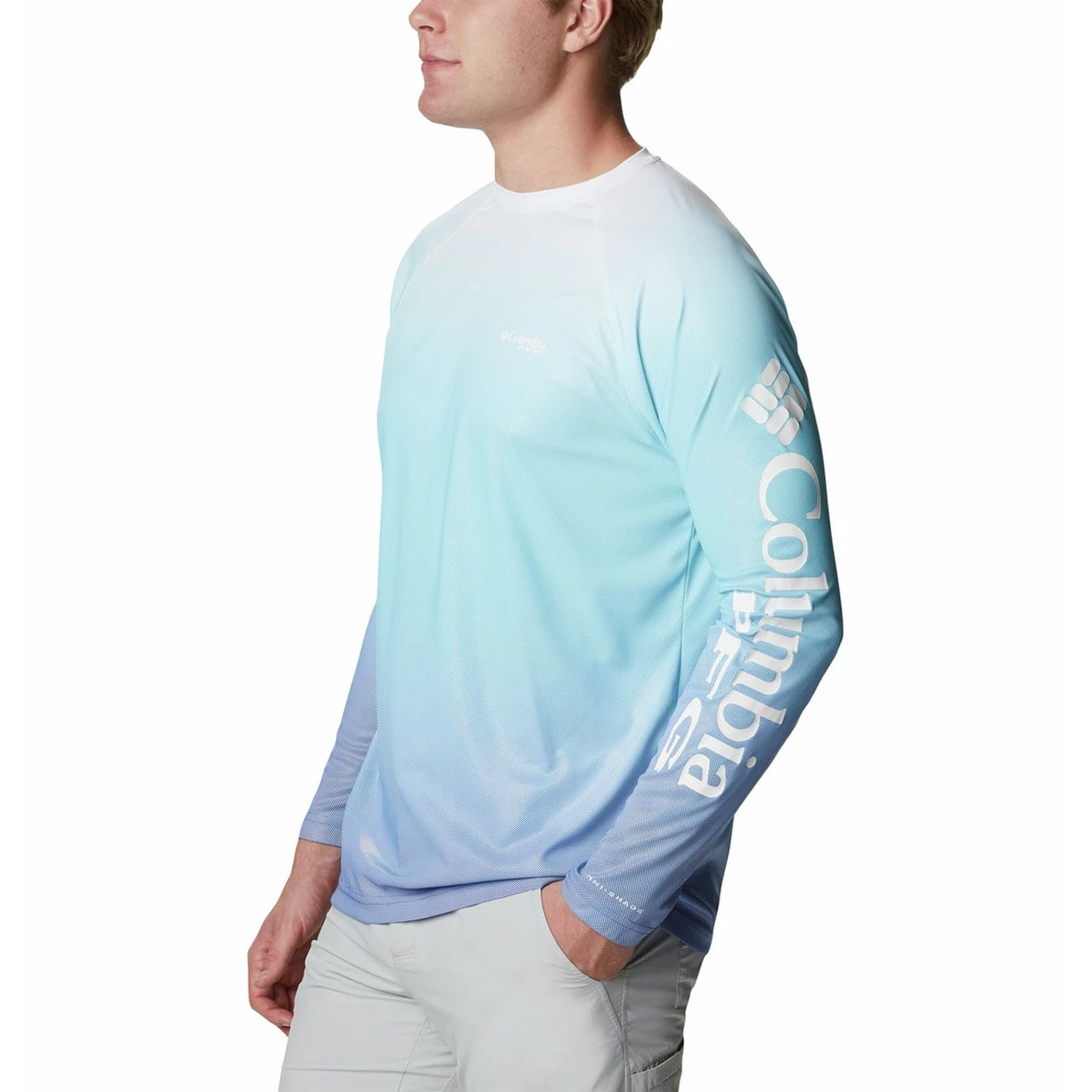 Men's Columbia PFG Terminal Deflector Printed Long Sleeve Shirt Safari Gradient 2 Men's Columbia PFG Terminal Deflector Printed Long Sleeve Shirt Safari Gradient - Image 2