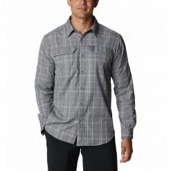 Men's Columbia Silver Ridge 2.0 Plaid Long Sleeve Shirt Grey