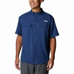 Men's Columbia Skiff Guide Woven Short Sleeve Shirt Gulf Stream